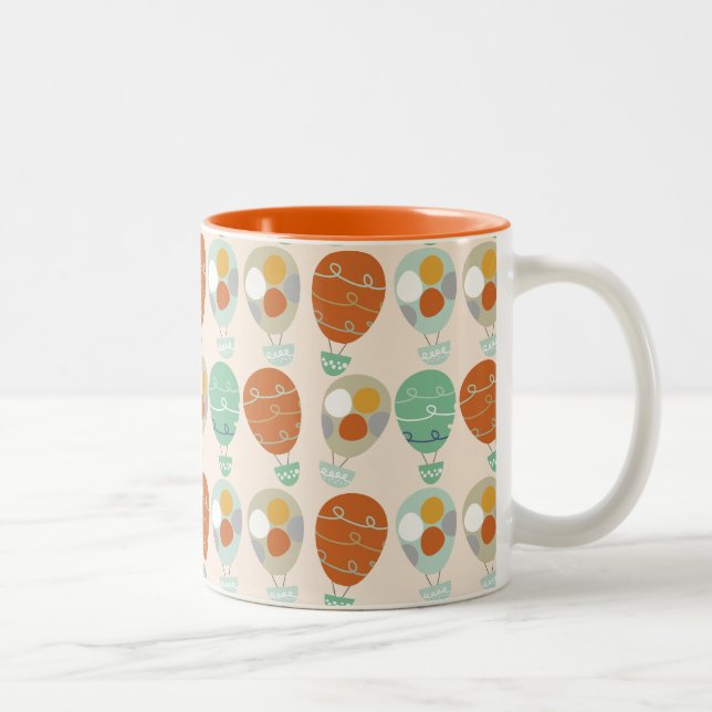 Whimsical Hot Air Ballons Zweifarbige Tasse (Rechts)