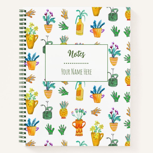 Whimsical House Pflanze Niedlich Boho Hand-Illustr Notizbuch (Vorderseite)