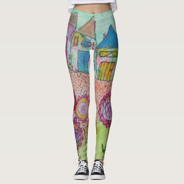 Whimsical Houses Leggings (Vorderseite)