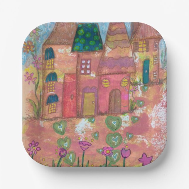 Whimsical Houses Party Teller (Vorderseite)
