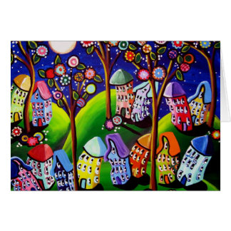 Whimsical Houses Tree Fun Card
