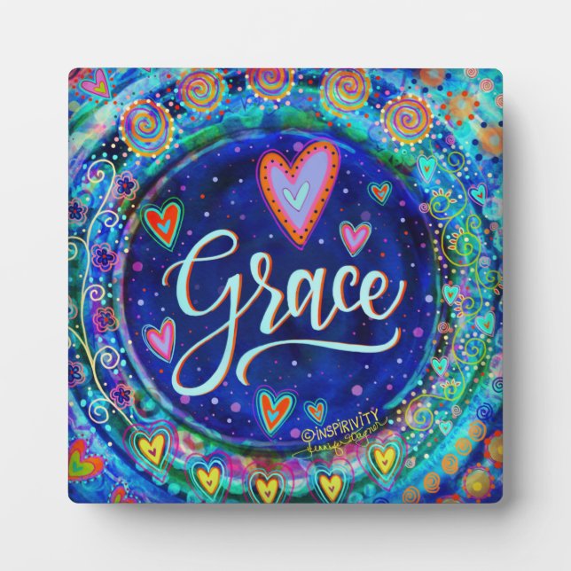 Whimsical Hübsch Modern Blue Grace Fotoplatte (Vorderseite)