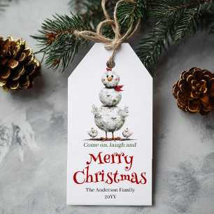 Whimsical Hühner Weihnachtsgeschenkanhänger Benutz Geschenkanhänger