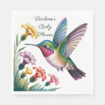 Whimsical Hummingbird Floral Baby Shower