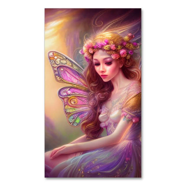 Whimsical Hütte Core Fairy Magnetische Visitenkarte (Vorderseite Vertikal)