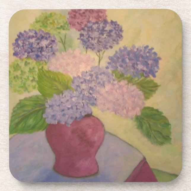 Whimsical Hydrangea Untersetzer (Vorderseite)