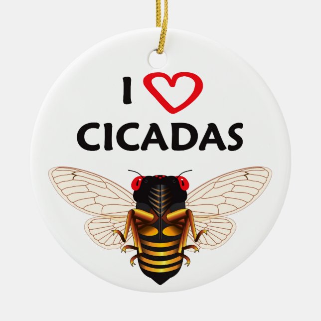 Whimsical "I Liebe Cicadas" Design Ornament (Vorne)