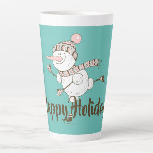 Whimsical Ice Skaten Snowman Anpassbar Milchtasse
