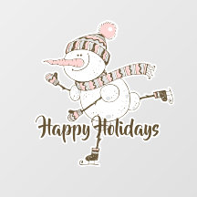 Whimsical Ice Skaten Snowmen individuell anpassbar