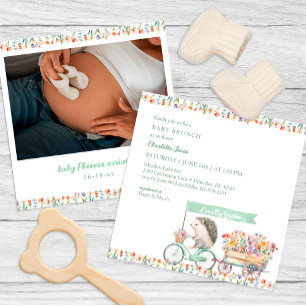 Whimsical Igel Baby Dusche Foto Einladung