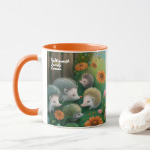 Whimsical Igel Family Picnicken im Garten