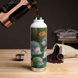 Whimsical Igel Family Picnicken im Garten Trinkflasche
