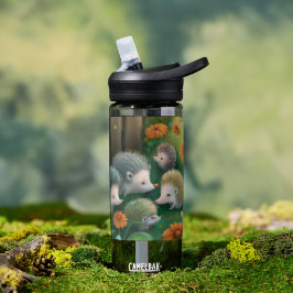 Whimsical Igel Family Picnicken im Garten Trinkflasche