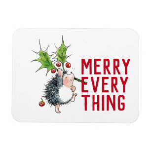 Whimsical Igel froh alles Weihnachten Magnet