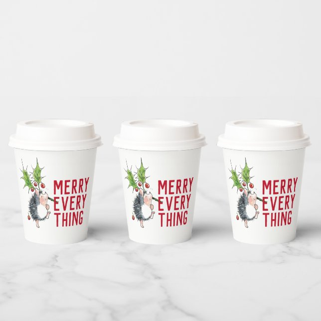 Whimsical Igel froh alles Weihnachten Pappbecher (Multi)