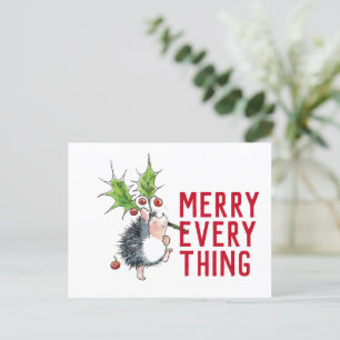 Whimsical Igel froh alles Weihnachten Postkarte