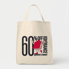 Whimsical Ignorance Is Banned Educational Grocery  Tragetasche