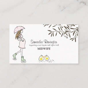Whimsical Illustriert Midfrau Doula schwangere Mam Visitenkarte