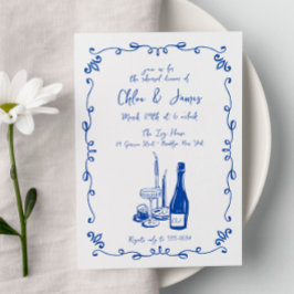 Whimsical Illustriert Wedding Probe Dinner Einladung
