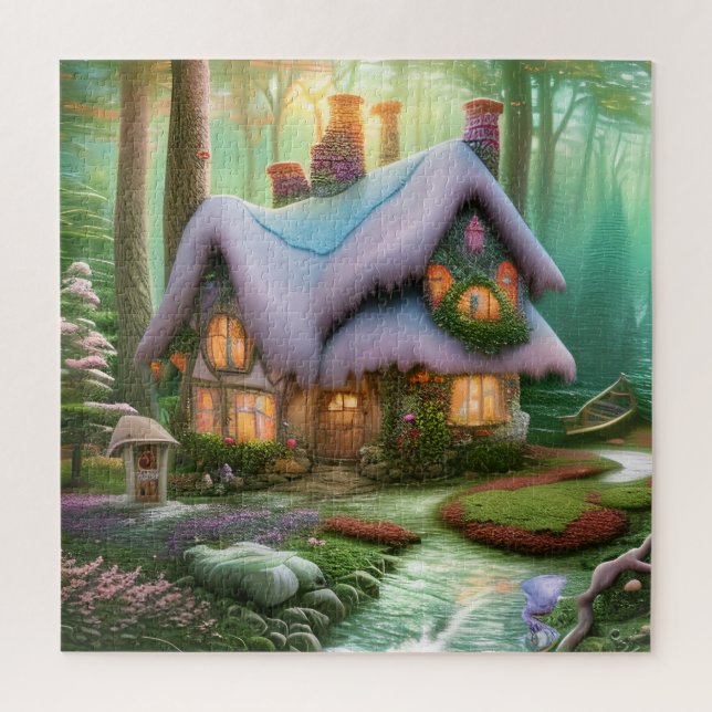 Whimsical Imaginaire Forest Shack Puzzle (Vertical)