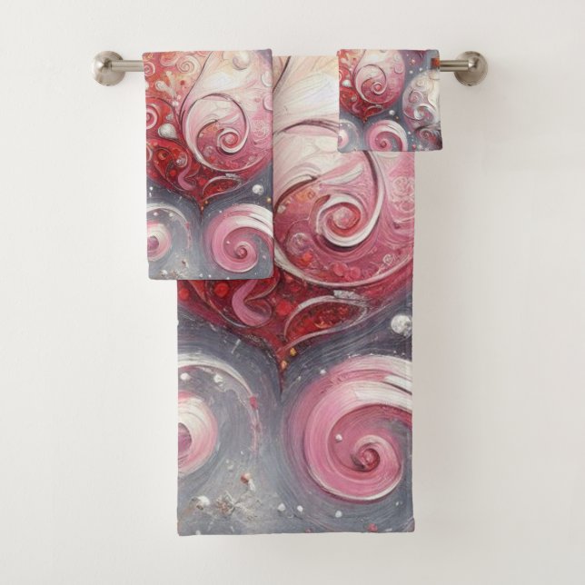 Whimsical Impressionistische Weihnachtsschmuck Pin Badhandtuch Set (Insitu)