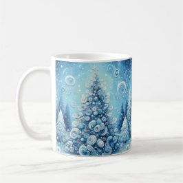 Whimsical Impressionistischer Weihnachtsbaum Blue Kaffeetasse
