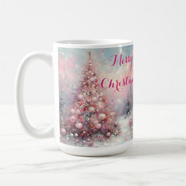 Whimsical Impressionistischer Weihnachtsbaum Kaffeetasse (Links)