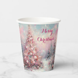 Whimsical Impressionistischer Weihnachtsbaum Pappbecher