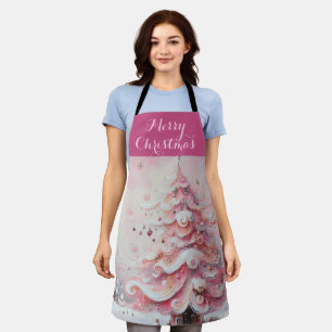 Whimsical Impressionistischer Weihnachtsbaum Pink Schürze