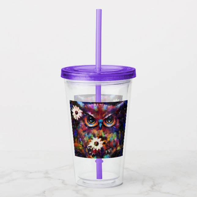 Whimsical Impressionistisches Bläschengemälde Acryltrinkbecher (Vorderseite)