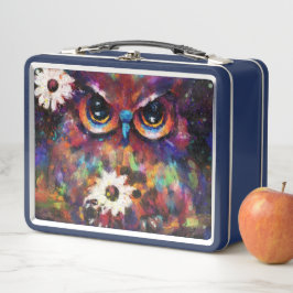 Whimsical Impressionistisches Bläschengemälde Metall Brotdose