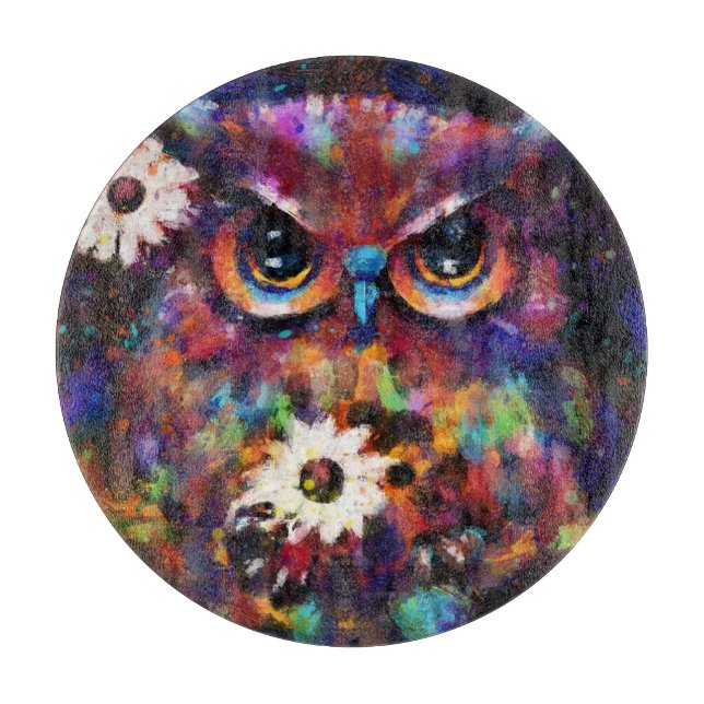 Whimsical Impressionistisches Bläschengemälde Schneidebrett (Vorderseite)