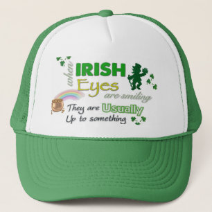 Whimsical Irish Eyes St Patrick's Truckerkappe