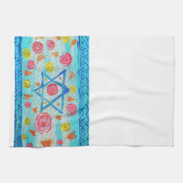 Whimsical israelische Flagge Handtuch mit Blume & 