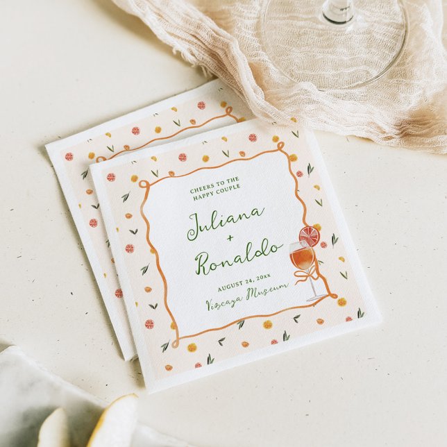 Whimsical Italian Citrus Wedding Serviette (Von Creator hochgeladen)