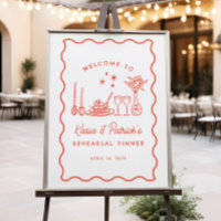 Whimsical Italian Doodle Probe Dinner Unterschrift