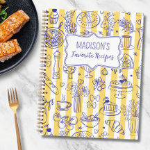 Whimsical Italian Food Illustration Yellow Recipe