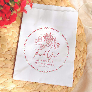 Whimsical Italian Pizza & Wine Junggesellinnen-Abs Geschenktütchen