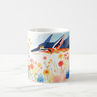 Whimsical Jackal im blühenden Blumengarten Kaffeetasse