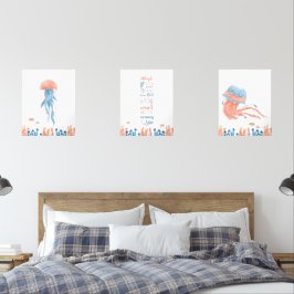 Whimsical Jellyfish Lullaby Anpassbar Bilderwand Sets