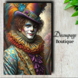 Whimsical Jester Decoupage Seidenpapier