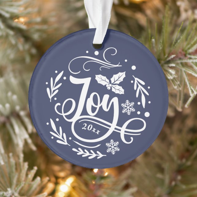 Whimsical Joy Festive Holiday Foto Ornament (Baum)