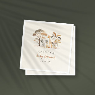 Whimsical Jungle Safari Animals Boy Baby Dusche Serviette
