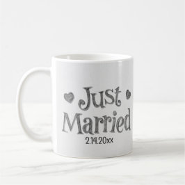 WHIMSICAL Just Married Hearts Hochzeitstag Kaffeetasse
