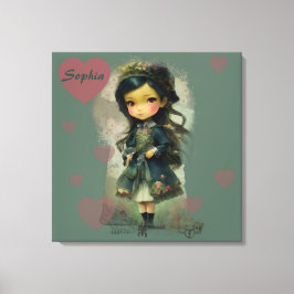 Whimsical Kawaii Fairy Tale Girl Leinwanddruck