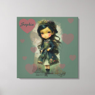 Whimsical Kawaii Fairy Tale Girl Leinwanddruck