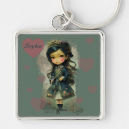 Whimsical Kawaii Fairy Tale Girl Schlüsselanhänger