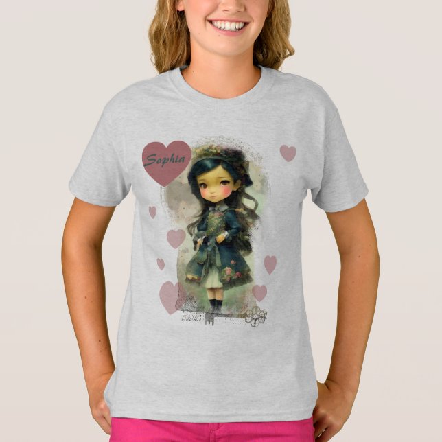 Whimsical Kawaii Fairy Tale Girl T-Shirt (Vorderseite)