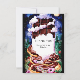 Whimsical Kids' Chocolate Birthday Dankeskarte