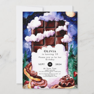 Whimsical Kids' Chocolate Birthday Einladung